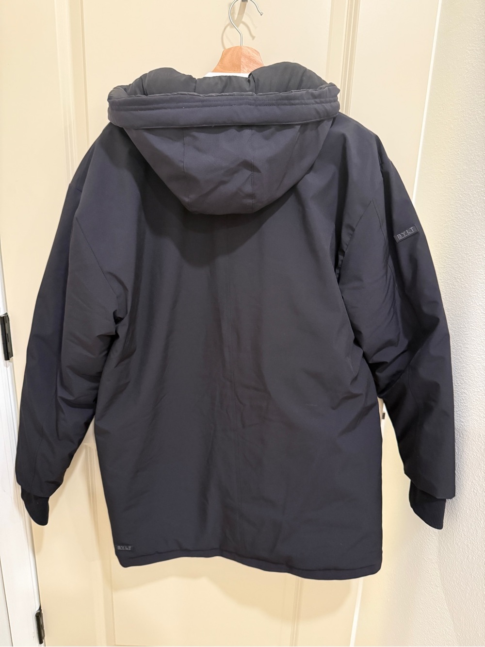 BYLT Basics Men's Large Black Hooded Parka Coat - Picture 9 of 16